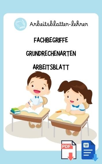 Fachbegriffe Grundrechenarten Arbeitsblatt